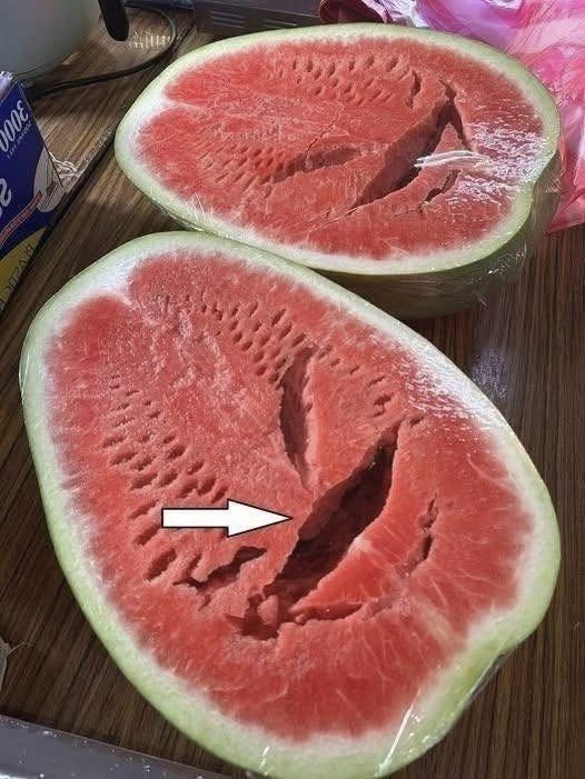 Watermelon Cracks Inside