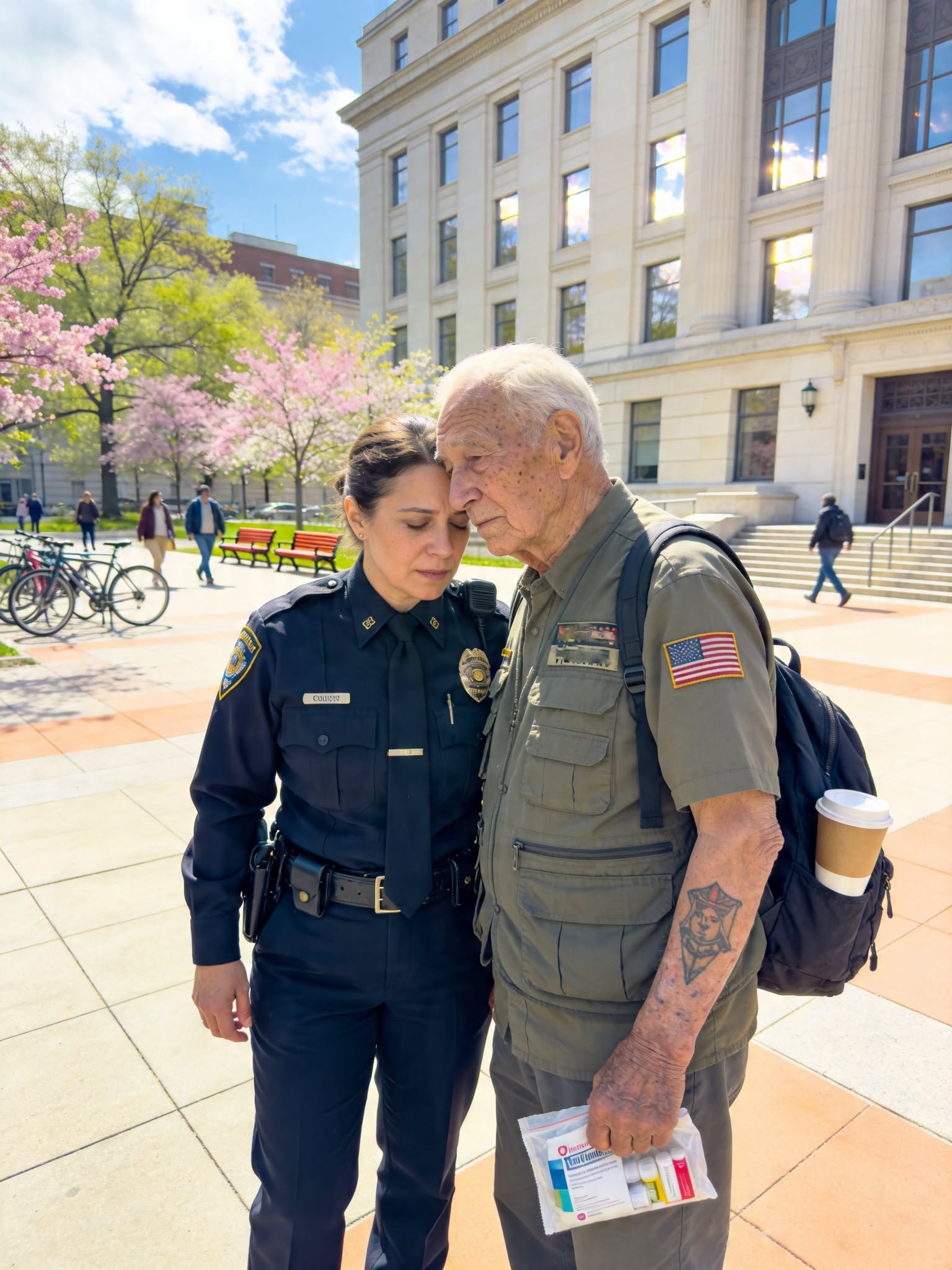 😮 I removed the handcuffs from a prisoner and recognized the tattoo of my dead father. He died in Vietnam three months before I was born; I never knew him. 💔 And this 67-year-old man, accused of stealing medicine from a pharmacy, had the same military badge on his arm that my mother has had framed in the living room for forty-eight years.