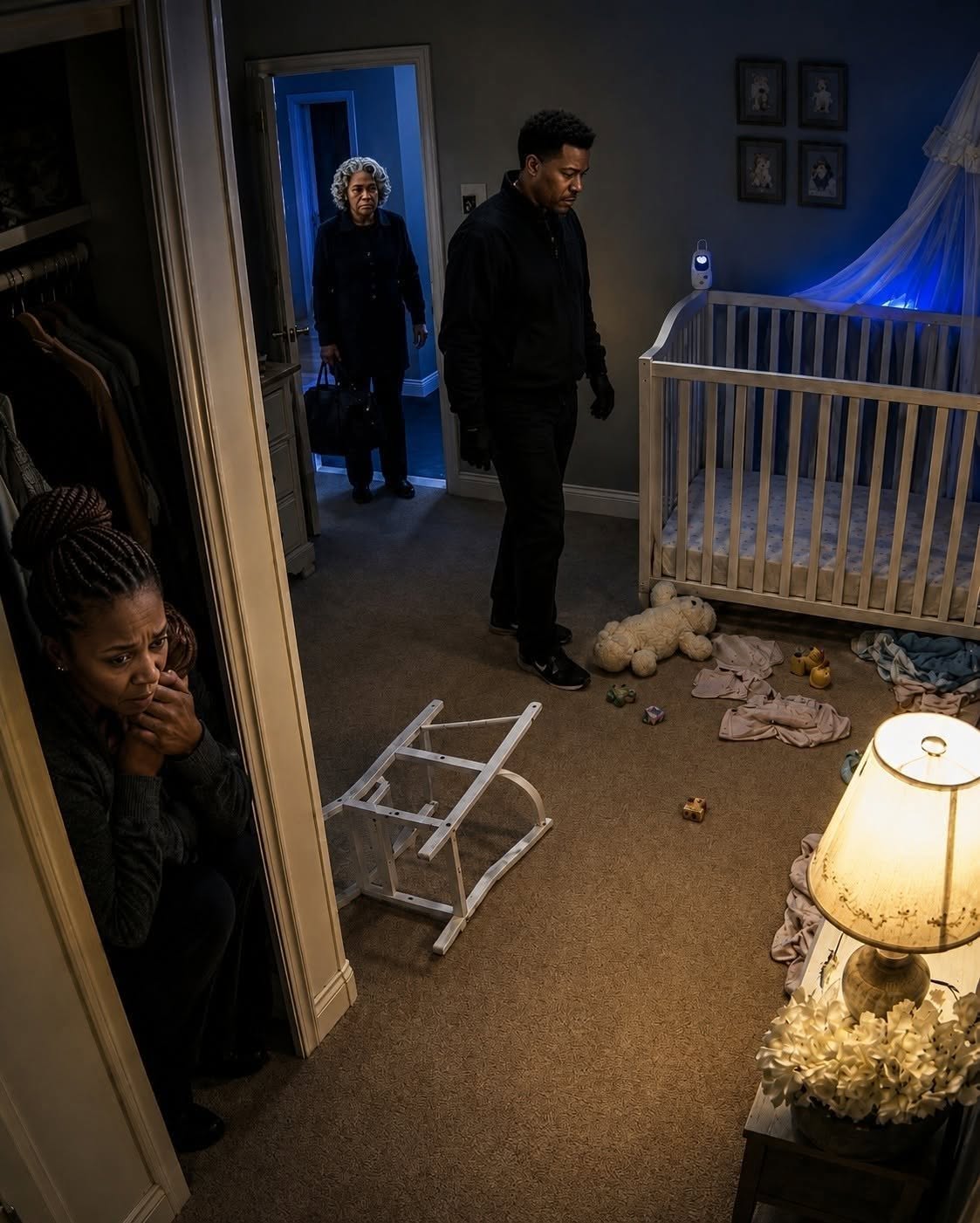 I hid 26 cameras to catch my lazy nanny, but at 3:00 a.m., I saw my husband enter the baby’s room wearing black gloves. The nanny wasn’t sleeping. She was hiding inside the closet, covering my son’s mouth so he wouldn’t cry. And right behind my husband came my mother-in-law carrying a medical bag.