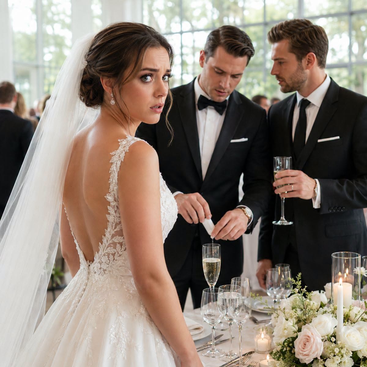 At my wedding, I saw my brother secretly slip something into my glass. I didn’t scream or lose my temper. I just quietly switched our glasses. Then he raised his toast, smirked, and said, “Congratulations, sis. My surprise is on its way.” I smiled as he sipped. Thirty minutes later, everyone saw the truth.